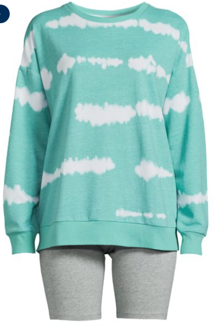 Secret Treasures Women's Long Sleeve Top and Bike Shorts Lounge Set 2-Piece NWT